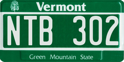 VT license plate NTB302