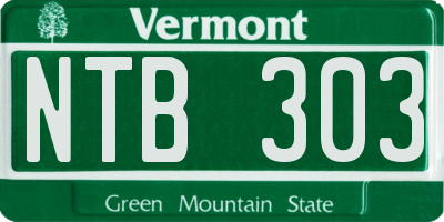 VT license plate NTB303