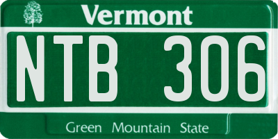 VT license plate NTB306