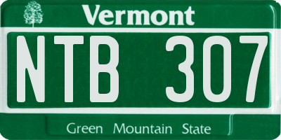 VT license plate NTB307
