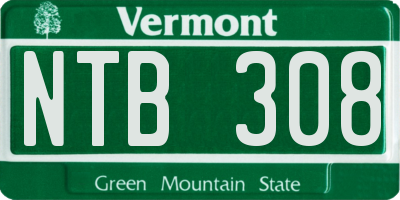 VT license plate NTB308
