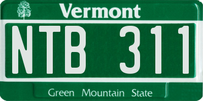 VT license plate NTB311