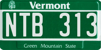 VT license plate NTB313