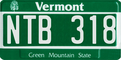 VT license plate NTB318