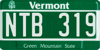 VT license plate NTB319