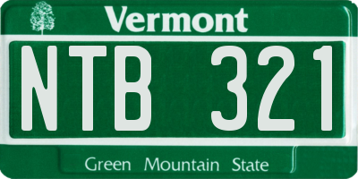 VT license plate NTB321