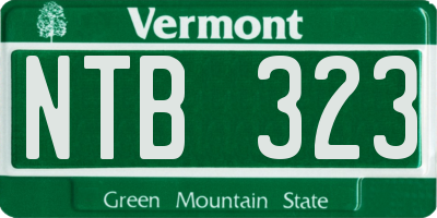 VT license plate NTB323