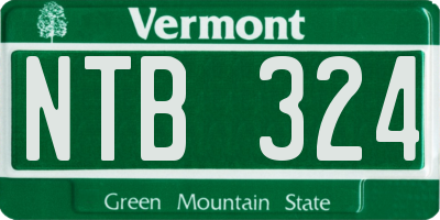 VT license plate NTB324
