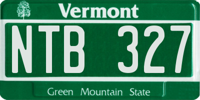 VT license plate NTB327