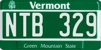 VT license plate NTB329