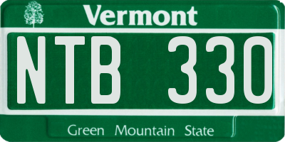 VT license plate NTB330