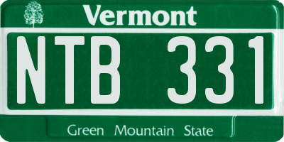VT license plate NTB331
