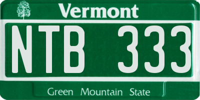 VT license plate NTB333