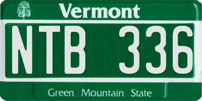 VT license plate NTB336