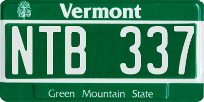 VT license plate NTB337