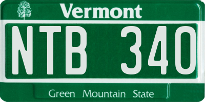 VT license plate NTB340