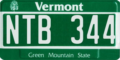 VT license plate NTB344