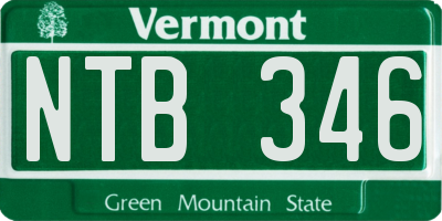 VT license plate NTB346
