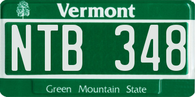 VT license plate NTB348