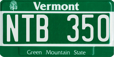 VT license plate NTB350