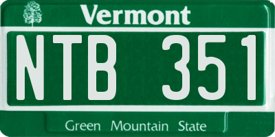 VT license plate NTB351