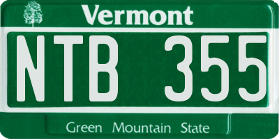 VT license plate NTB355
