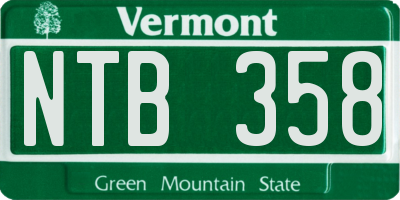 VT license plate NTB358