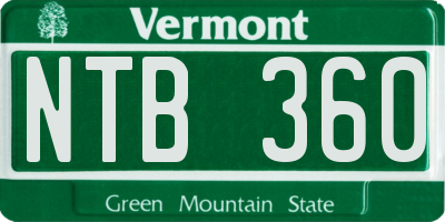 VT license plate NTB360
