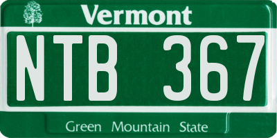 VT license plate NTB367