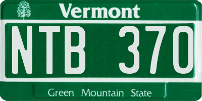 VT license plate NTB370