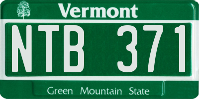 VT license plate NTB371