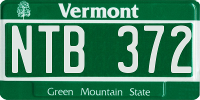 VT license plate NTB372