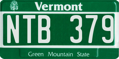 VT license plate NTB379