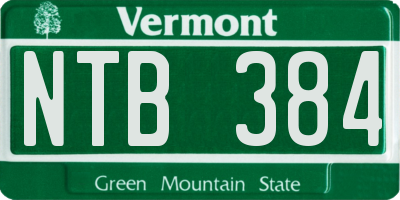 VT license plate NTB384