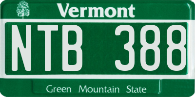 VT license plate NTB388
