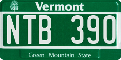 VT license plate NTB390