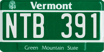 VT license plate NTB391