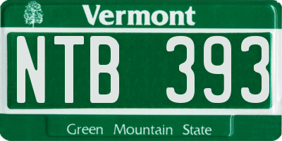 VT license plate NTB393