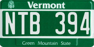 VT license plate NTB394