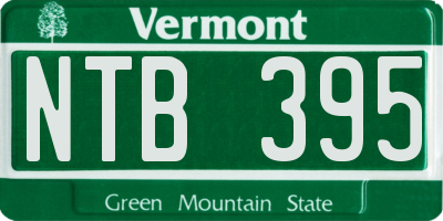 VT license plate NTB395