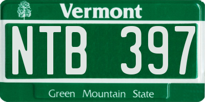 VT license plate NTB397