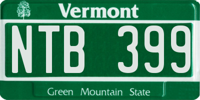 VT license plate NTB399
