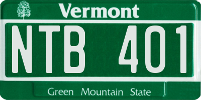 VT license plate NTB401