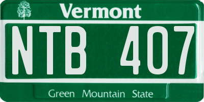 VT license plate NTB407