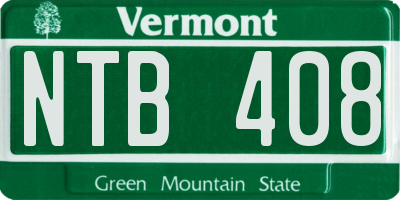 VT license plate NTB408