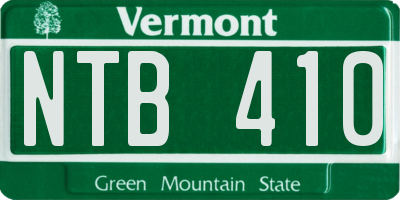 VT license plate NTB410