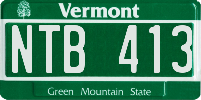 VT license plate NTB413
