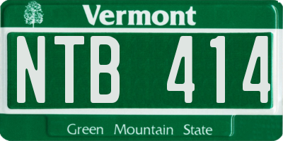 VT license plate NTB414