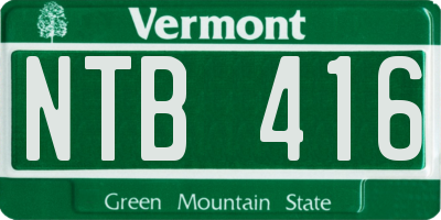 VT license plate NTB416
