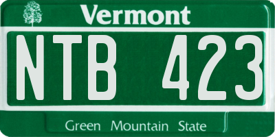 VT license plate NTB423